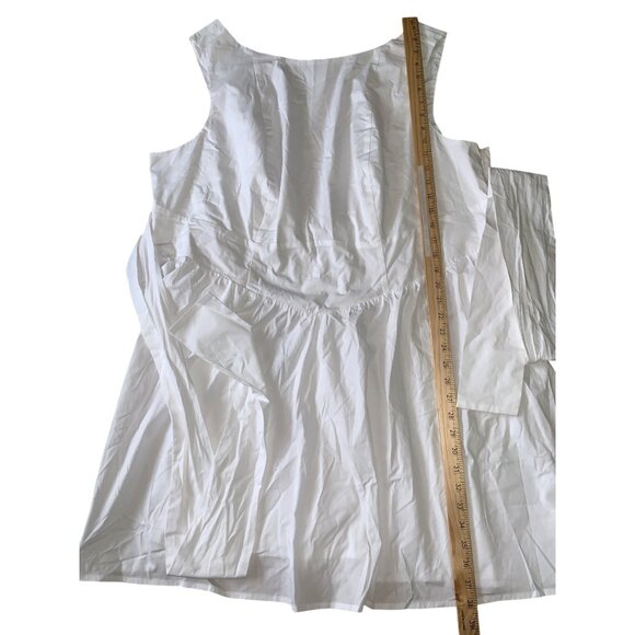 Wild Fable Womens White Sleeveless Cotton Dress With Tie Back & Pleated Skirt 2X - Picture 9 of 12